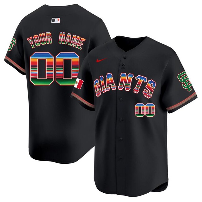 Men's San Francisco Giants Customized Black Mexico Vapor Premier Limited Stitched Jersey Men's San Francisco Giants Customized Black Mexico Vapor Premier Limited Stitched Jersey